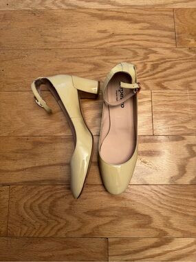 Repetto Cream Mary Jane Block Heels